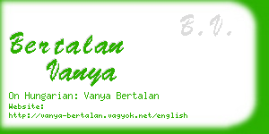 bertalan vanya business card